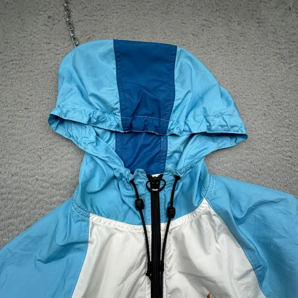 Vintage Nike Anorak 1/2 Colorblock Blue Windbreaker Jacket Womens Large Hooded